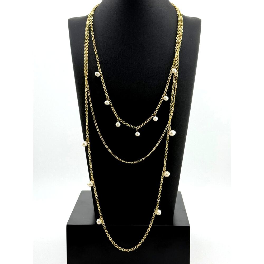 Karine Sultan Delicate Multi Layer Necklace w/ Pearl Accent